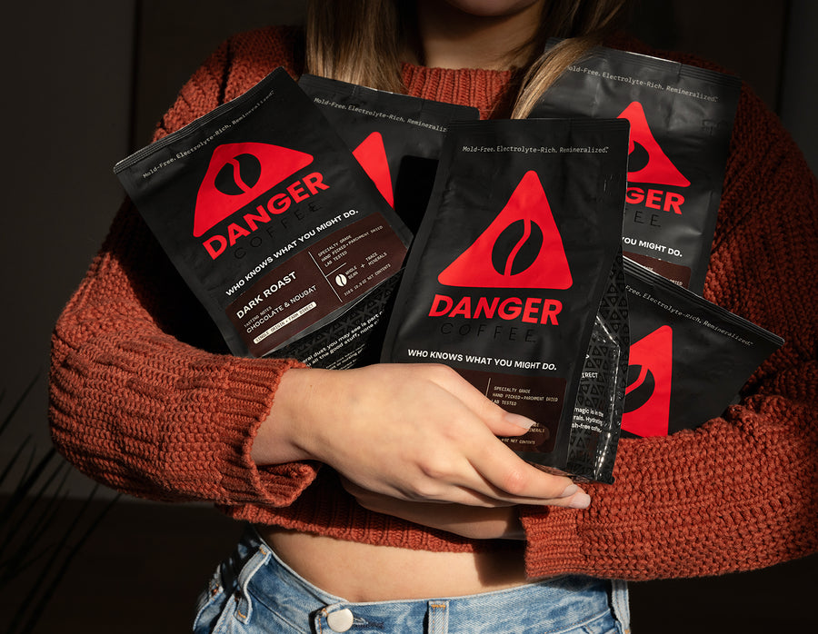 Build-a-bundle option for Danger Coffee, allowing custom subscriptions of mold-free coffee