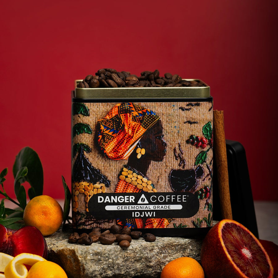 Lifestyle shot of Aeropress brewing Danger Coffee for fresh, mold-free clean energy