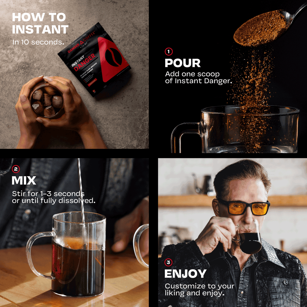 Bio-based packaging design for Danger Coffee, eco-friendly and sustainable premium coffee