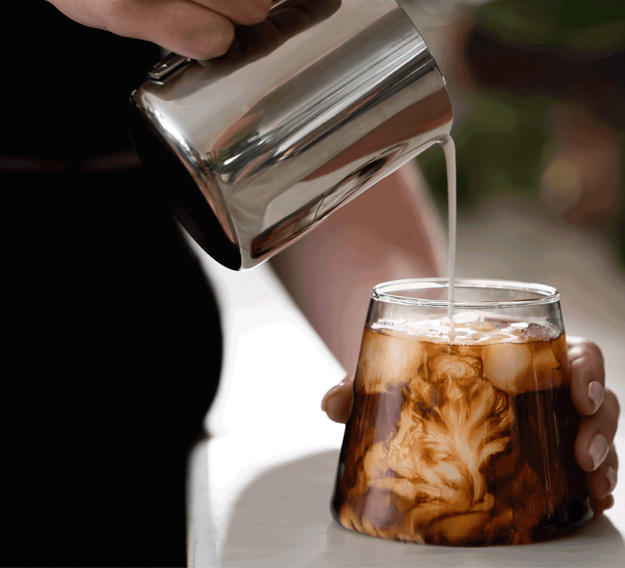 Lifestyle shot of Aeropress brewing Danger Coffee for fresh, mold-free clean energy